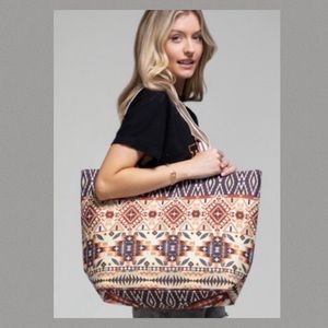 BEACH TOTE BAG - AZTEC DESERT CANYON NWT